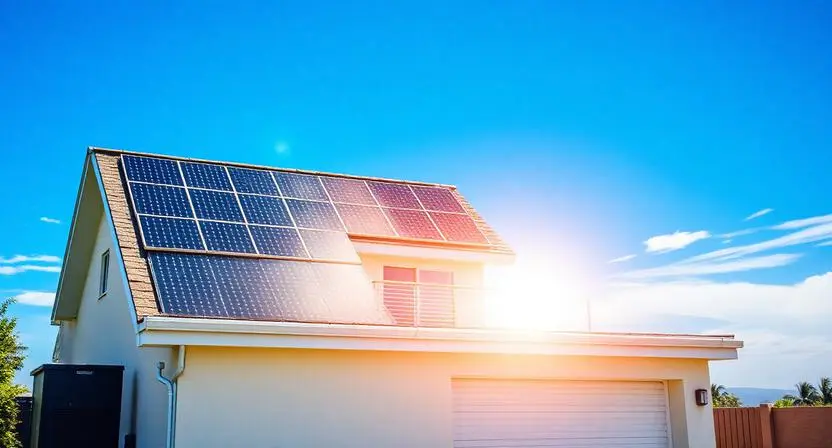 Casa residencial com sistema completo de energia solar e baterias para autonomia elétrica