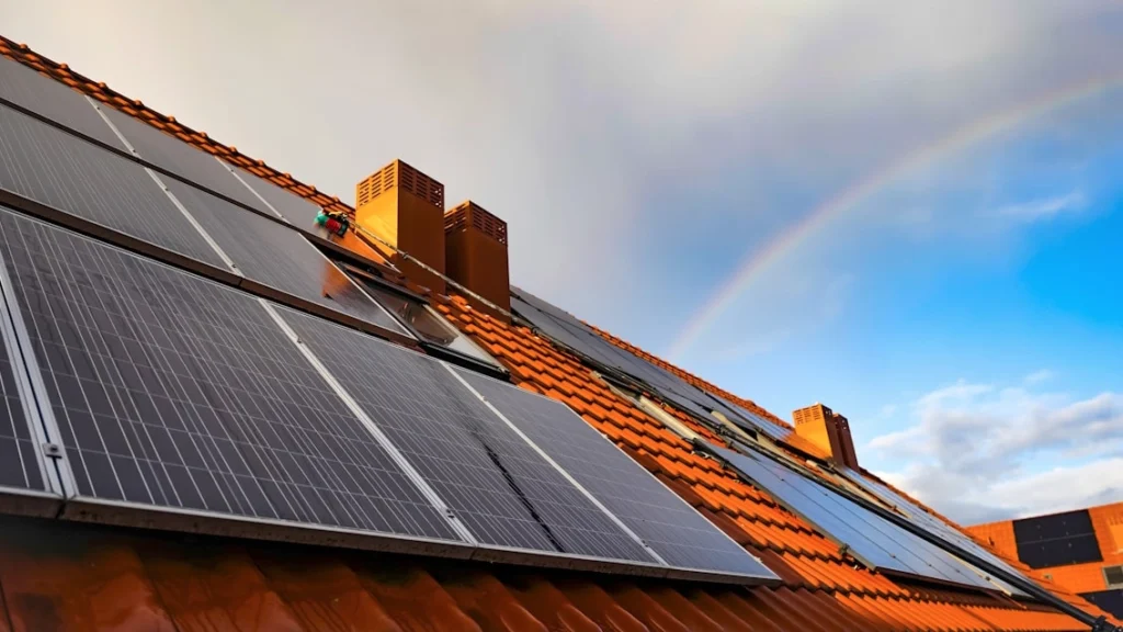 Sistema fotovoltaico injetando créditos na rede elétrica