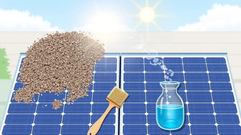 Contraste entre painel solar sujo e limpo destacando eficiência